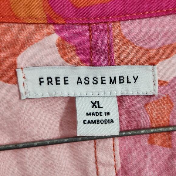 Free Assembly Floral Print Short Sleeve Dress Womens Size Extra Large XL - Picture 4 of 5